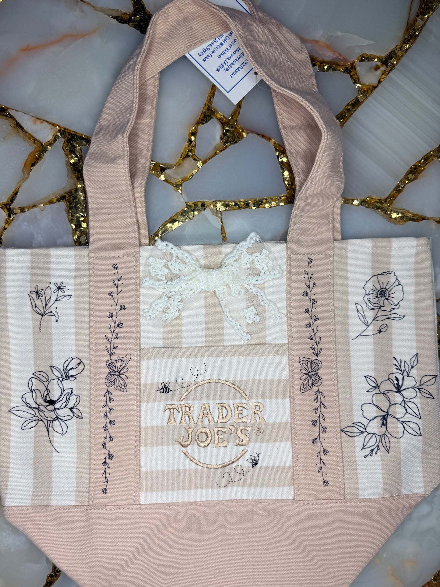 Floral canvas tote bag