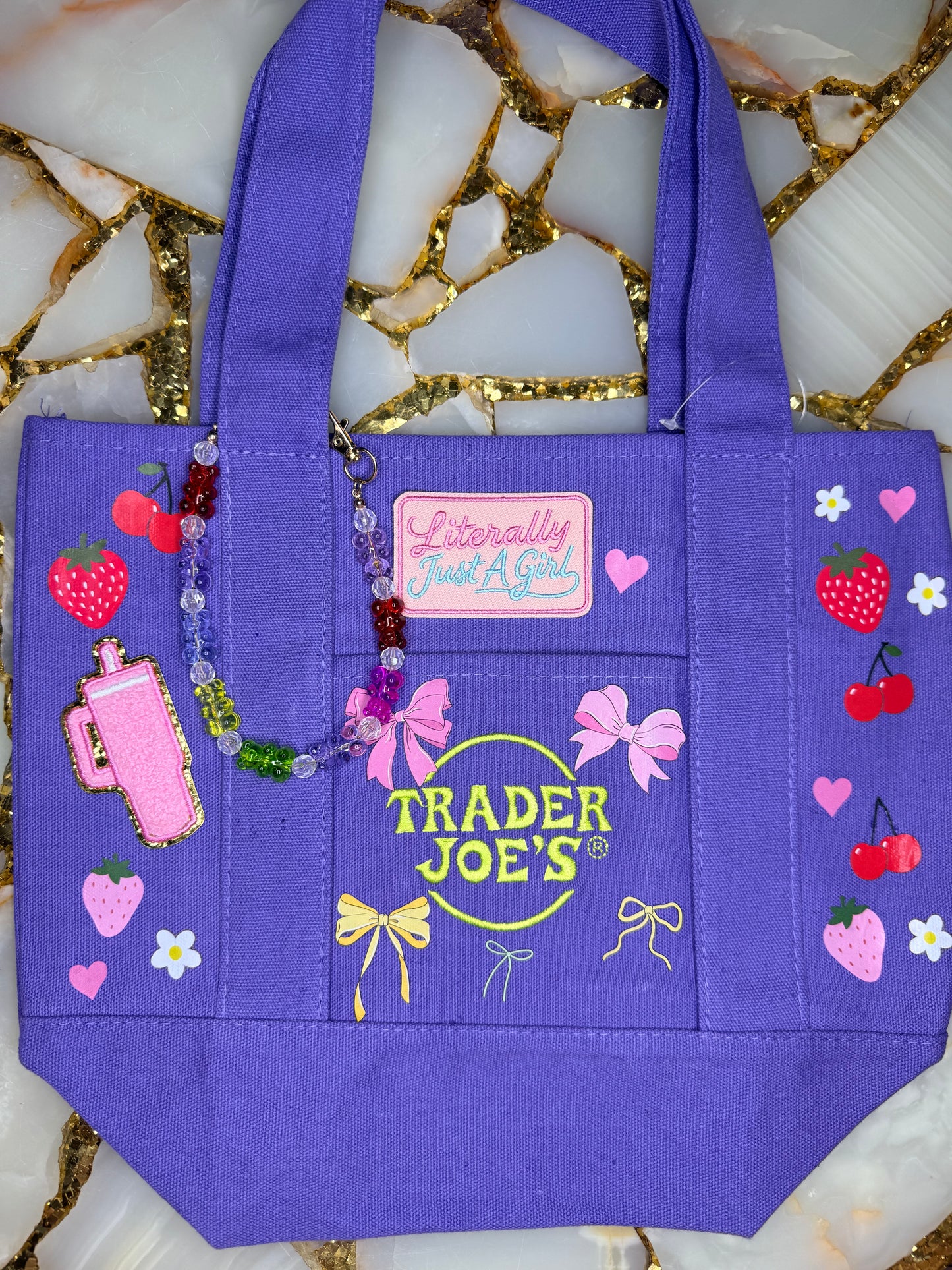 Purple canvas tote bag