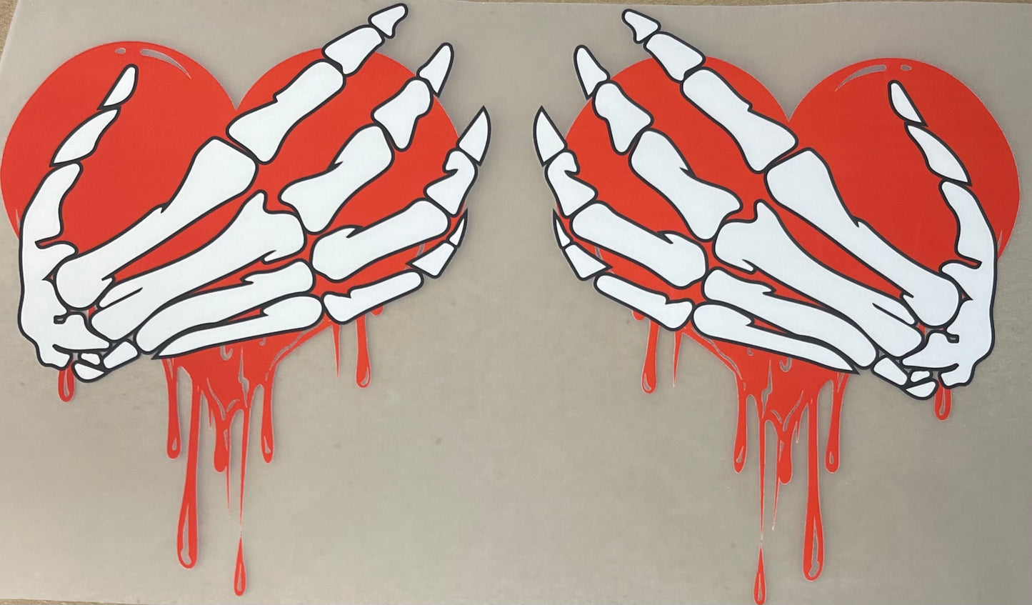 Hearts with Skeleton hands